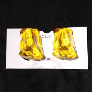 Vintage Orange Clip Earrings